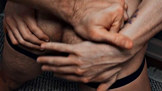 Lucky guy fucks perverted stud in ass in missionary