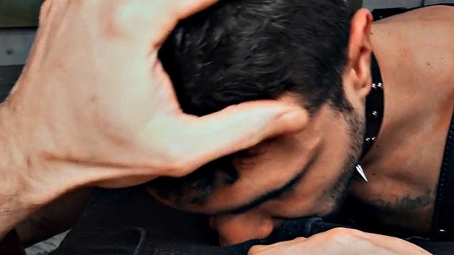 Lucky guy fucks perverted stud in ass in missionary