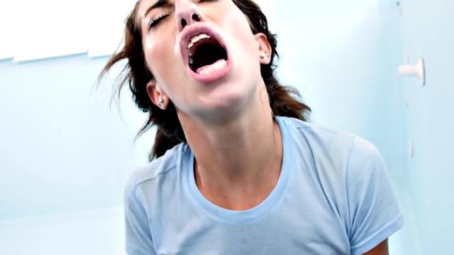 Petite babe riding big cock in kinky interracial couple