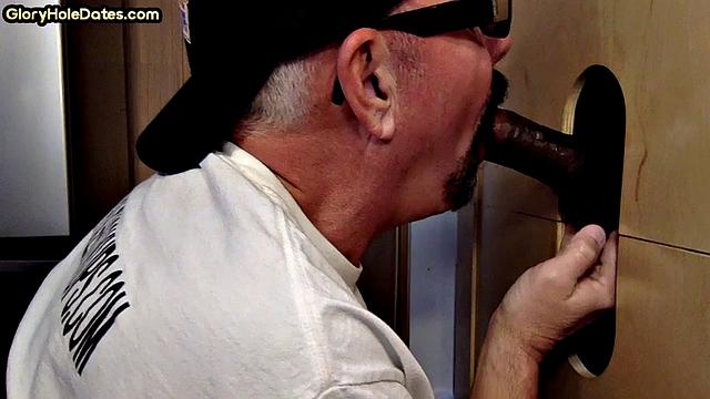 Amateur gloryhole mature gay sucks BF at home