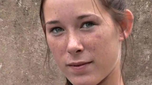 Sweet BrookeSkye showing tits in public