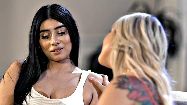 GIRLSWAY - Straight But Lonely PAWG Kali Roses Begs Lesbian Violet Myers To Fuck