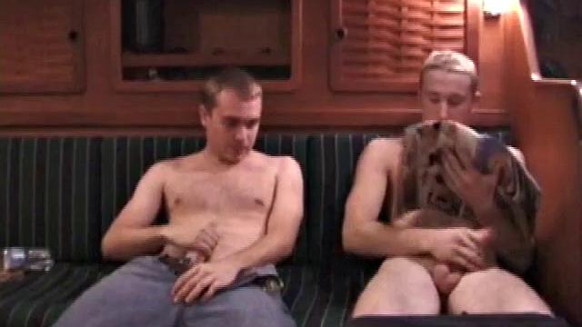 While these two are out on a friend's boat, Chad finds a stash of magazines, and they each start jacking off. It's not long before Nick has his cock in Chad's mouth.