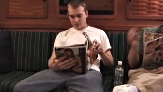 While these two are out on a friend's boat, Chad finds a stash of magazines, and they each start jacking off. It's not long before Nick has his cock in Chad's mouth.