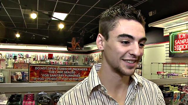 Real straight dude at gloryhole sucked by twink till cum in mouth