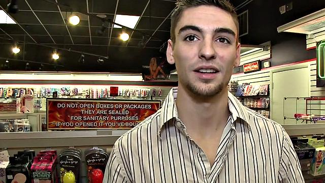 Real straight dude at gloryhole sucked by twink till cum in mouth