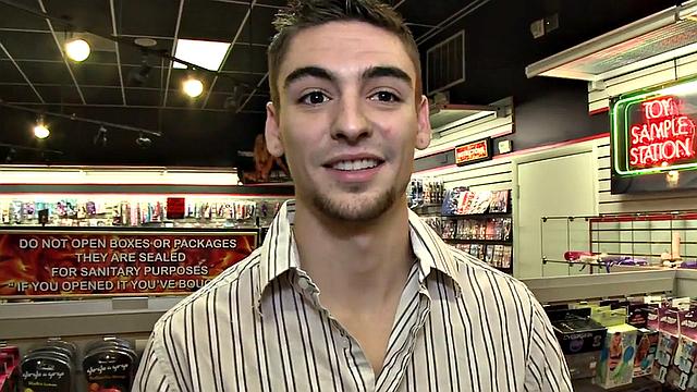 Real straight dude at gloryhole sucked by twink till cum in mouth