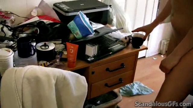 Naked Horny Babe Loves Filming Tape