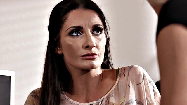 Two kinky blondes get their tight pussies and tight leggings punished in office tribbing and rimming session