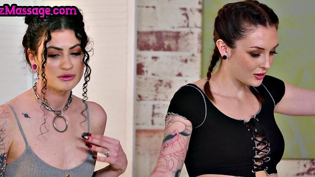 Massaging lesbians love eating wet cunts and fingering