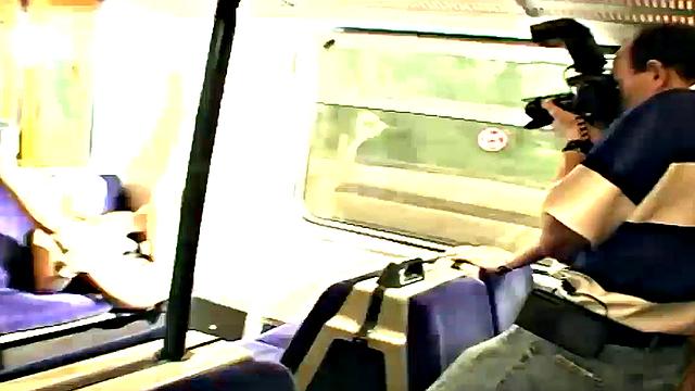 Public daring sex and flashing on the train