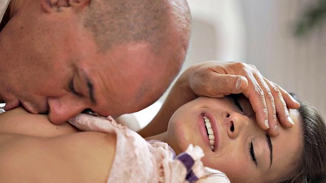 OLD4K. Slim Anita Bellini from Hungary has fast sex with old man