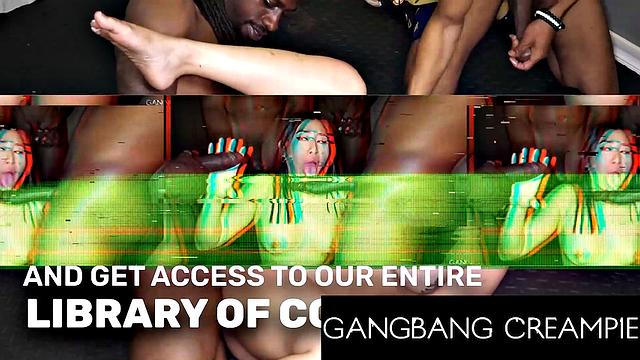 GangbangCreampie - Super Hot Blonde Gets Her Pussy Leaking With Cum In Gangbang