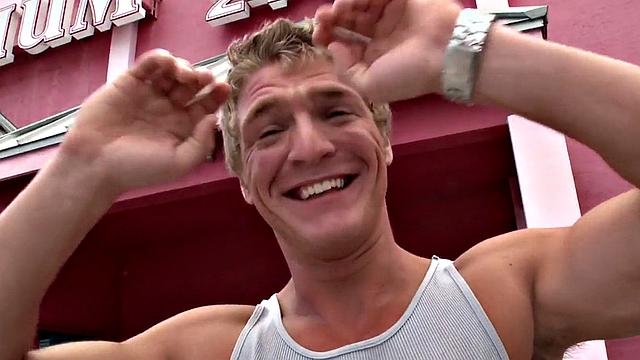 Real straight jock gloryhole gets bj before cumming in mouth