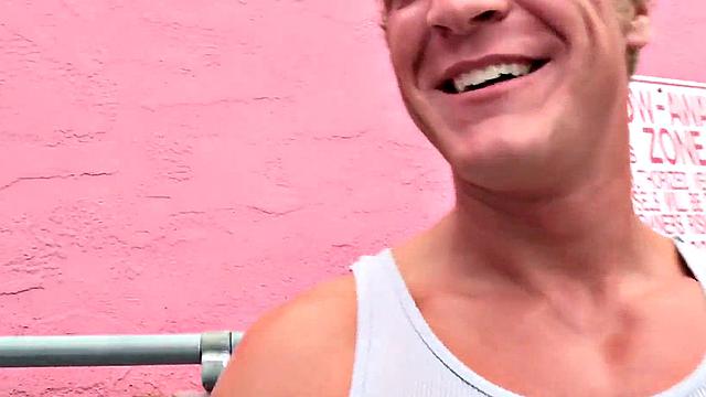 Real straight jock gloryhole gets bj before cumming in mouth