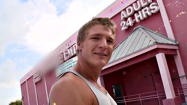 Real straight jock gloryhole gets bj before cumming in mouth