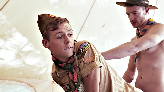 Twunk scout fucks skinny twink outdoors in tent