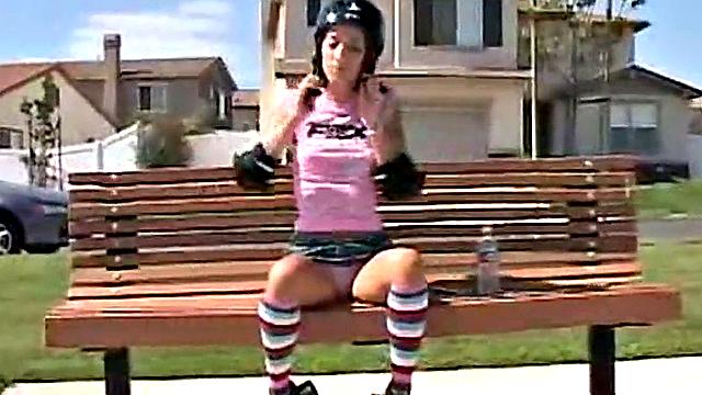Solo skater chloe masturbates