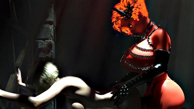 Spooky big tits babes having sex in a fantasy animation