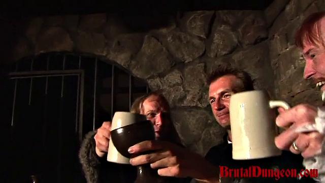 Blond Magda Endures Extreme Food Play & BDSM Gang Bang