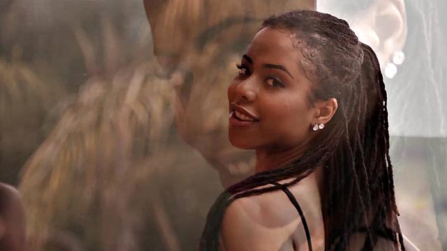 Classy pierced ebony babe passionately pounded by her BF