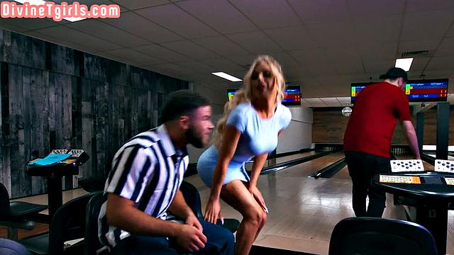 Big-titted blonde Trans fucked by BF