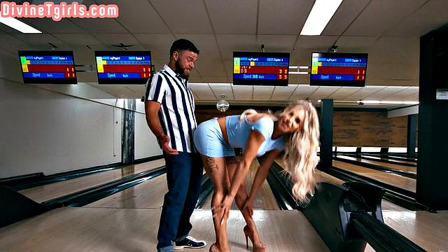 Big-titted blonde Trans fucked by BF