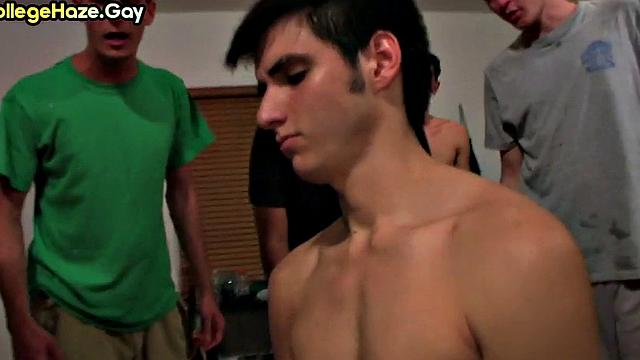 Fraternity amateur fucked by top for entering frat