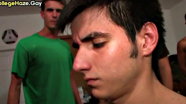 Fraternity amateur fucked by top for entering frat