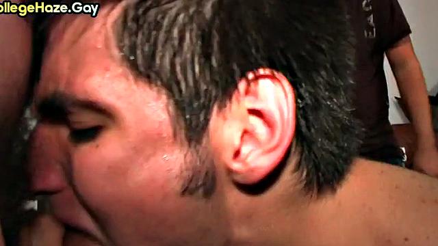 Fraternity amateur fucked by top for entering frat