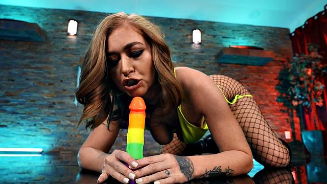 Big ass anal MILF toys pussy with dildo while assfucked