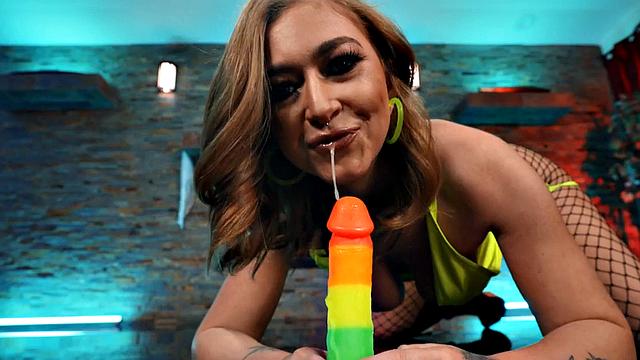 Big ass anal MILF toys pussy with dildo while assfucked