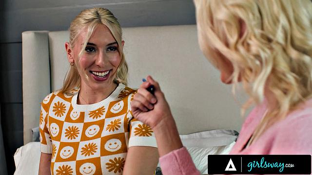 GIRLSWAY - Study Buddies Kenna James & Kay Lovely Use Strap-On To Ace Their Science Quiz