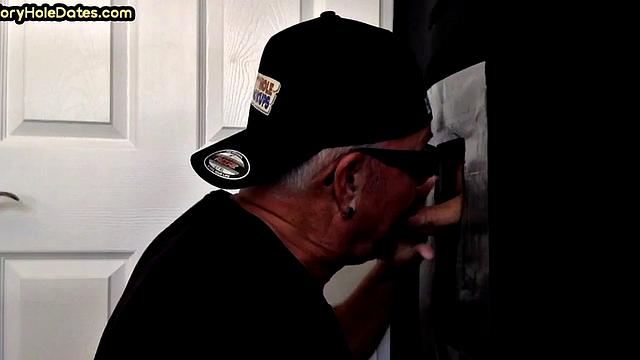 Gloryhole DILF spoils cock in homemade blowjob fun