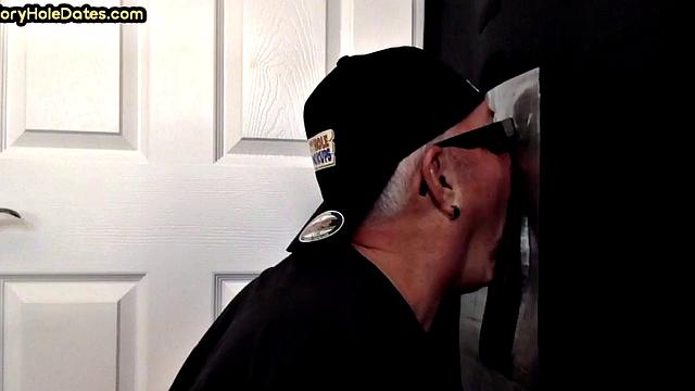 Gloryhole DILF spoils cock in homemade blowjob fun