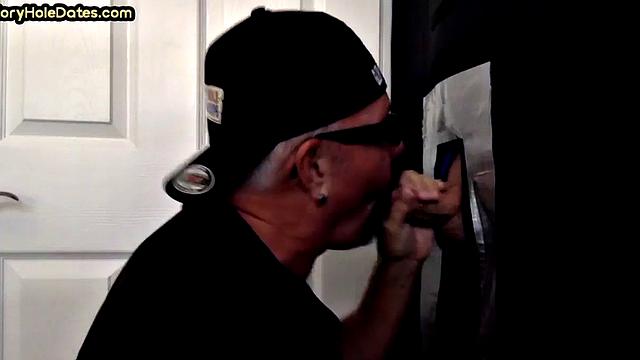 Gloryhole DILF spoils cock in homemade blowjob fun