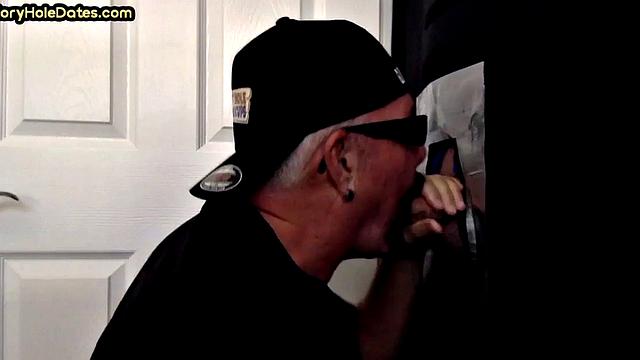 Gloryhole DILF spoils cock in homemade blowjob fun