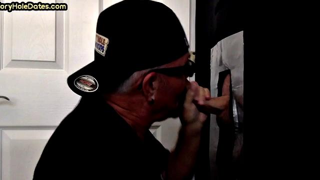 Gloryhole DILF spoils cock in homemade blowjob fun
