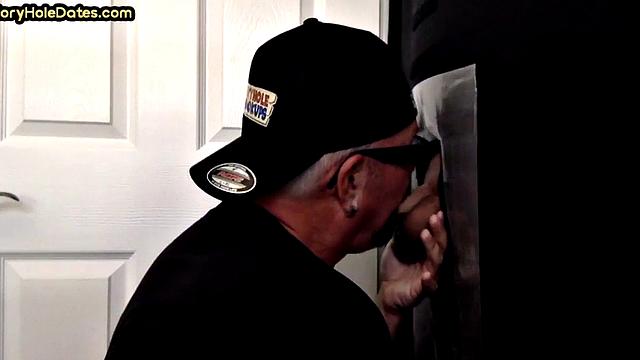 Gloryhole DILF spoils cock in homemade blowjob fun