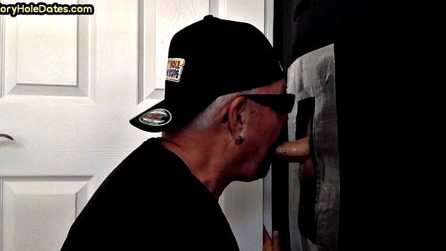 Gloryhole DILF spoils cock in homemade blowjob fun