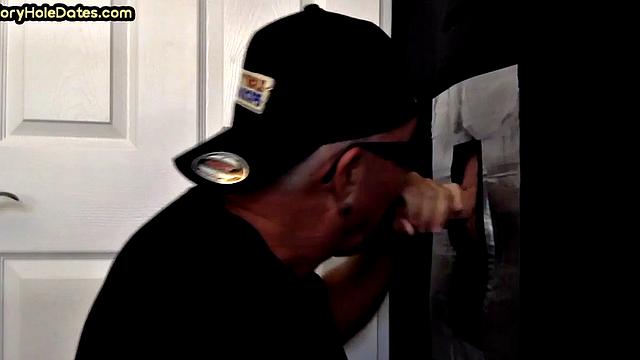 Gloryhole DILF spoils cock in homemade blowjob fun