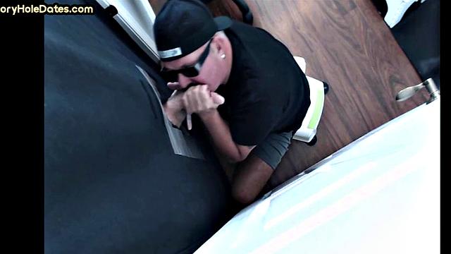 Gloryhole DILF spoils cock in homemade blowjob fun