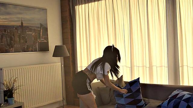 IR anal amateur maid with big boobs assfucked by Black Partner