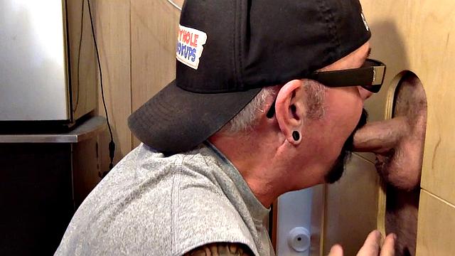 Gloryhole amateur eats cum after BJ and HJ action