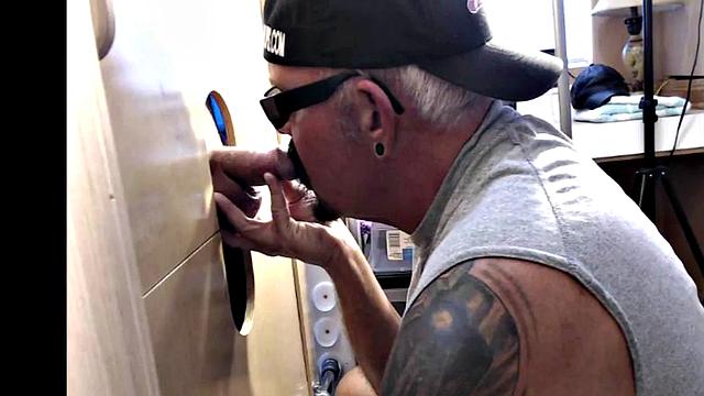 Gloryhole amateur eats cum after BJ and HJ action