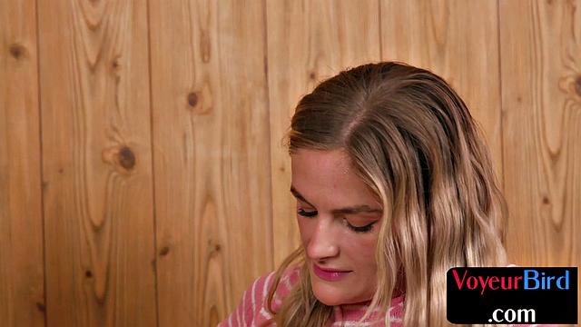 Petite voyeur watches guy solo show