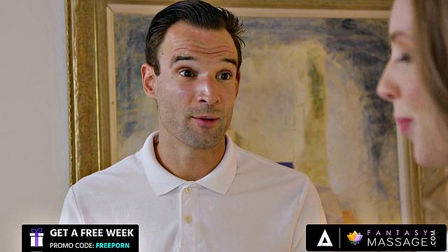 FANTASY MASSAGE - Hot Massage Ignites Between Masseur And His Sexy Ex Lena Paul