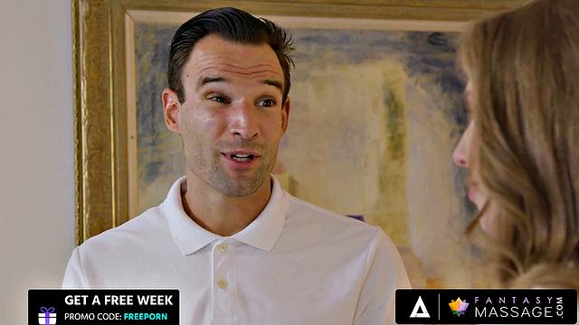 FANTASY MASSAGE - Hot Massage Ignites Between Masseur And His Sexy Ex Lena Paul