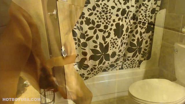 Julian starts his solo jerk off video already naked and rock hard. The skinny twink fucks a Fleshjack, while bending over to show us his back door.