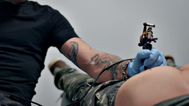 Bottom stud drilled by tattoo and piercing artist